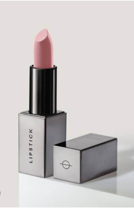 Pink matte lipstick in a square grey tube. A best beauty product .
